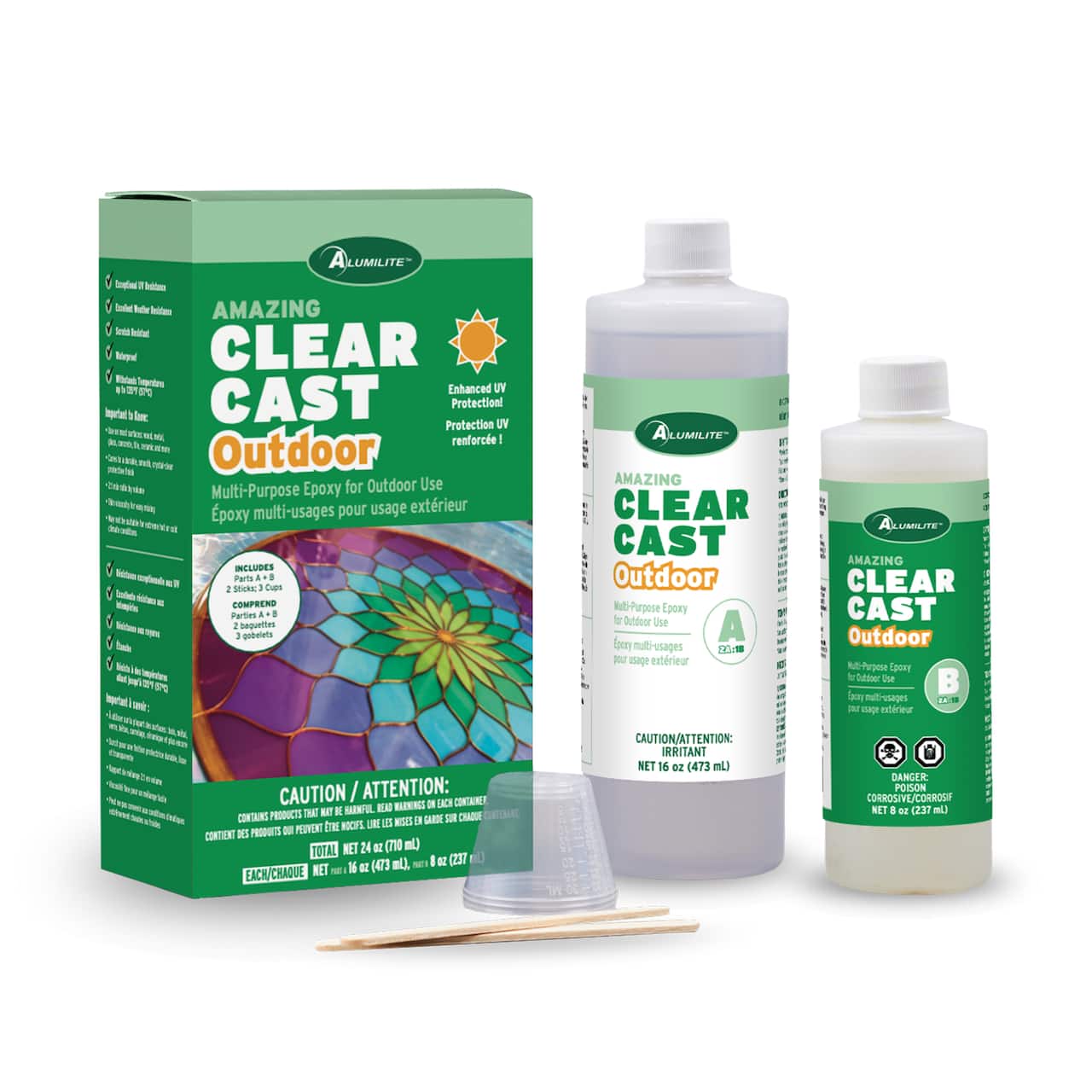 Résine de moulage époxy transparente pour l’extérieur incroyable d’Alumilite, 710 ml